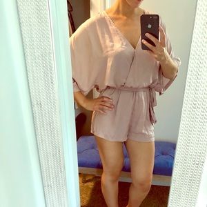 Taupe Silk Romper from Lulu’s